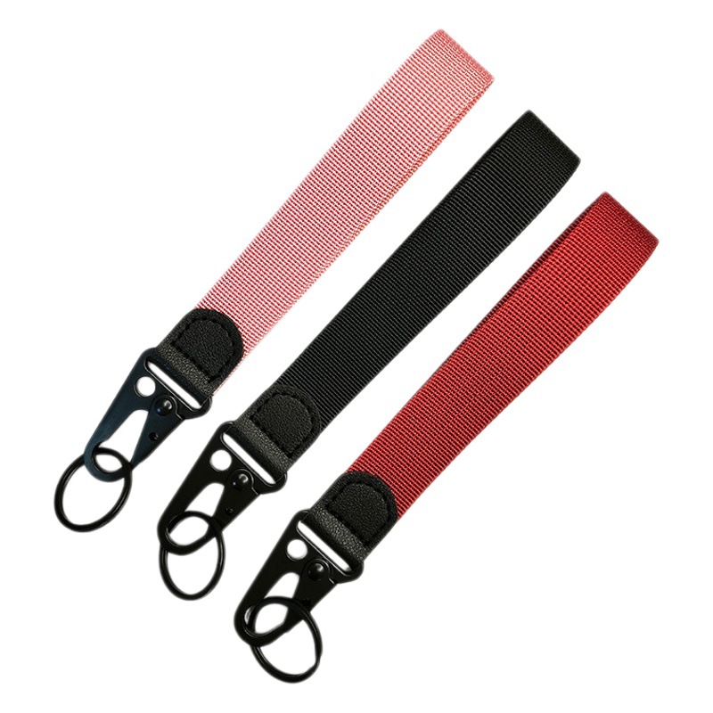 Pequeño al por mayor simple correa de muñeca al aire libre llavero hebilla de tela