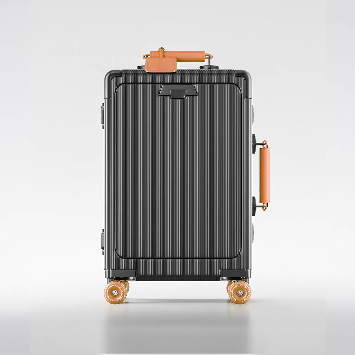 Black and orange (front-loading laptop compartment - usb + type-c charging ports + fluid infusion roller skates)