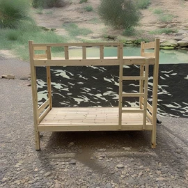 实木床;单人床+床头柜+梳妆台;子母床