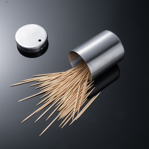 Stainless Steel Toothpick Barrel Home Hotel Toothpick Storage Restaurant Hotel Toothpick Barrel Advertising Gift Wholesale Laser