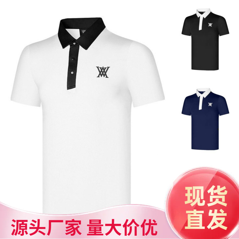 Summer New Golf Clothing Men's Short-Sleeved T-Shirt Polo Shirt Quick-Drying Breathable Sweat-Absorbent Top Loose Sports Jersey