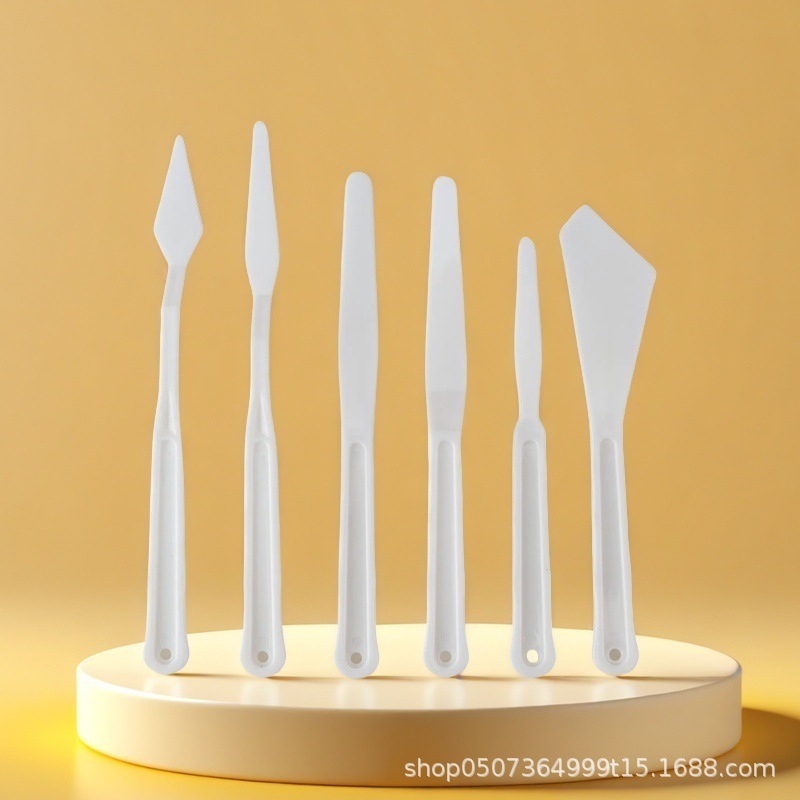 クロスボーダープラスチックオイルスクレーパーセットアート油絵ナイフツールガッシュアクリルペイントプラスチックパレットナイフクリエイティブ|undefined
