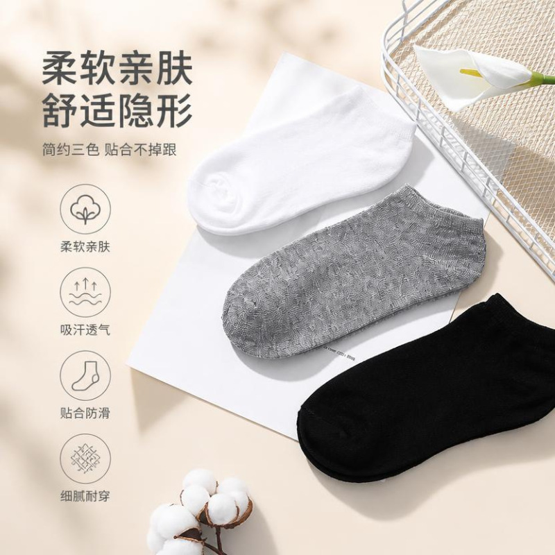 Men's and Women's Low-Cut Invisible Boat Socks, Solid Color, Simple Cotton Socks, Non-Slip, No-Slip Heel, Daily Casual Breathable Short Socks Wholesale Men's and Women's Low-Cut Invisible Boat Socks, Solid Color, Simple Cotton Socks, Non-Slip, No-Slip Heel, Daily Casual Breathable Short Socks Wholesale