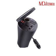 工厂150W杯型款车载电源转换器 12V转220V汽车逆变器双USB2.4A