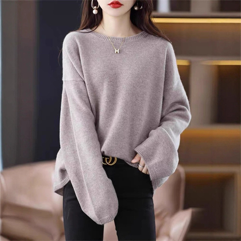 大码毛衣女2025新款秋冬慵懒风可外穿显瘦上衣跨境外贸针织打底衫