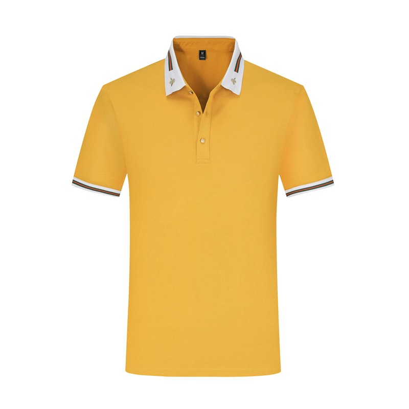 Trendy Pique Polo Shirt for Men, Short-Sleeve T-Shirt, Summer Collared Top, Stylish Business Shirt with Collar