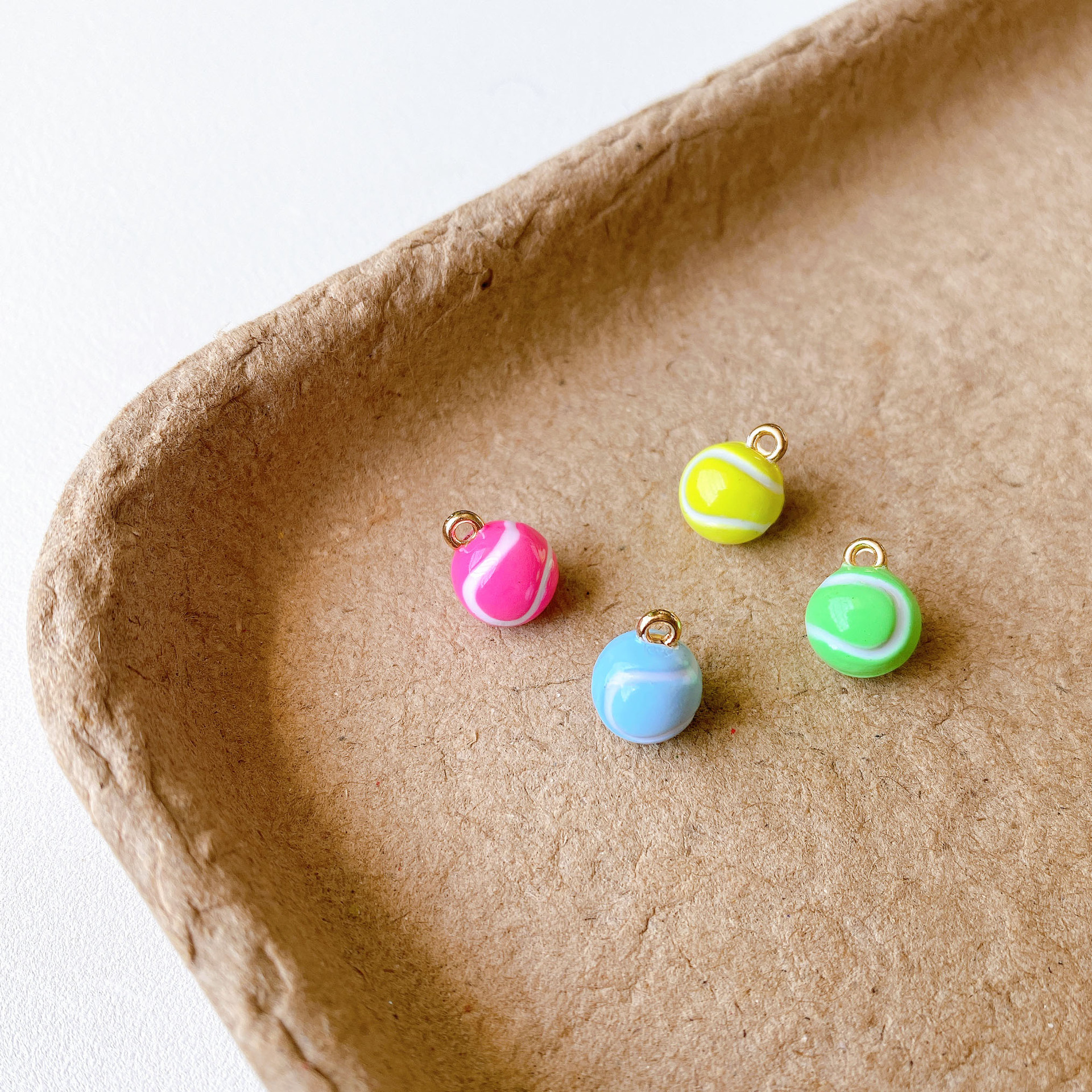 Simulated Tennis Model Ornaments DIY Simulated Mini Alloy Oil Dripping Jewelry Accessories Sports Equipment Photo Props