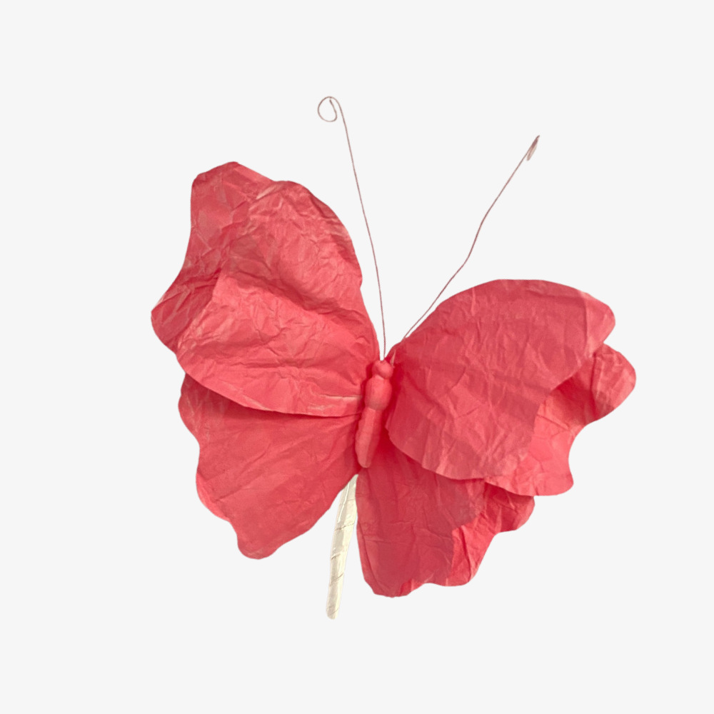 Arte de papel de simulación Decoración de flores de papel de mariposa Decoración de ventana de mariposa Decoración de escena de boda Flor falsa