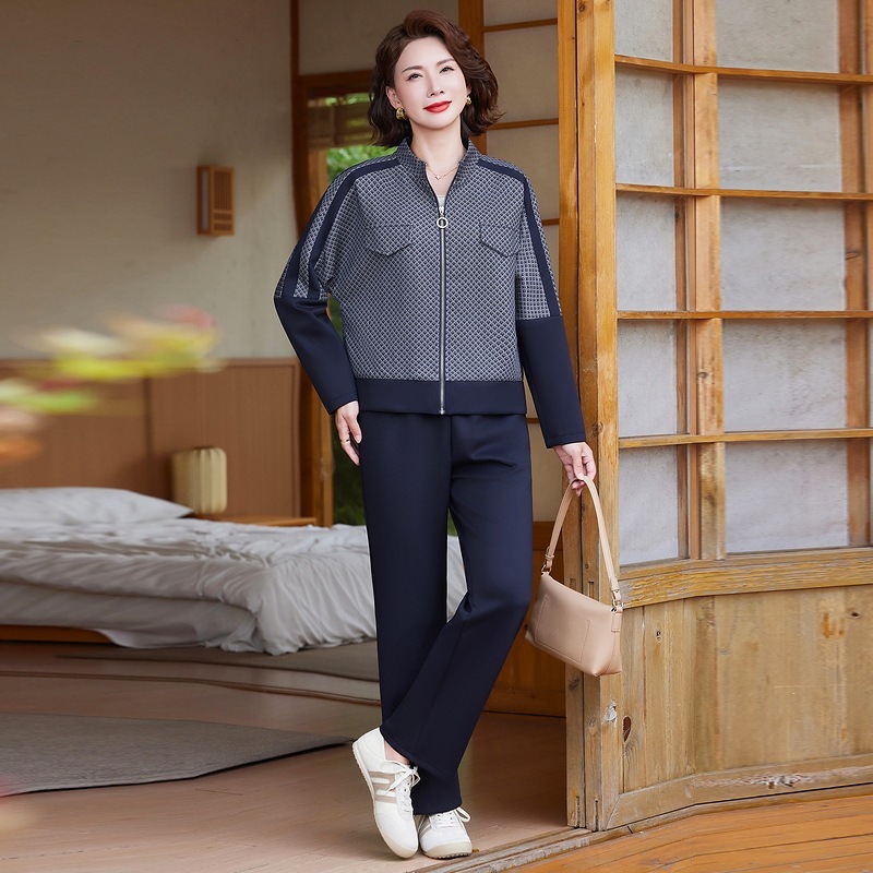 妈妈装运动套装女时尚中老年两件套秋装服装女时尚春秋运动服女装|undefined