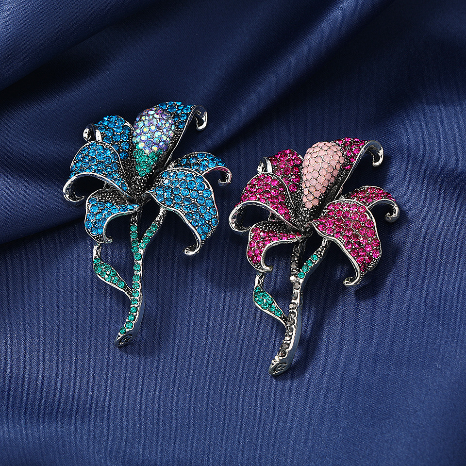 Women'S Gender Inlay Design Simple Style Style Simple Style Pin Flower Alloy Inlay Rhinestones Women'S Brooches