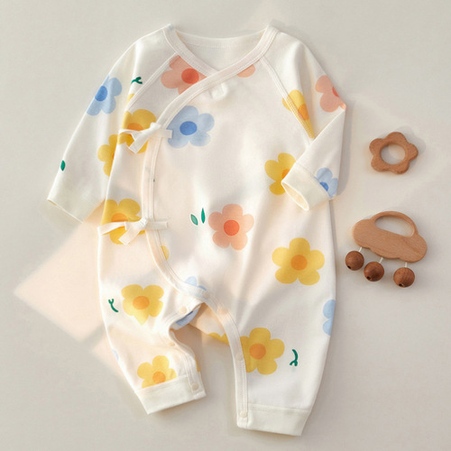 Newborn clothes, pure cotton jumpsuits, spring and autumn baby close-fitting clothes, newborn baby monk clothes, autumn clothes, butterfly clothes