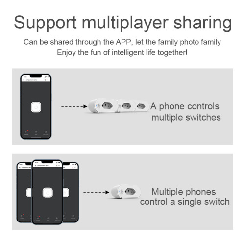 Smart socket WiFi metering Brazilian regulations time socket mobile phone Yiweilian APP remote Alexa voice control