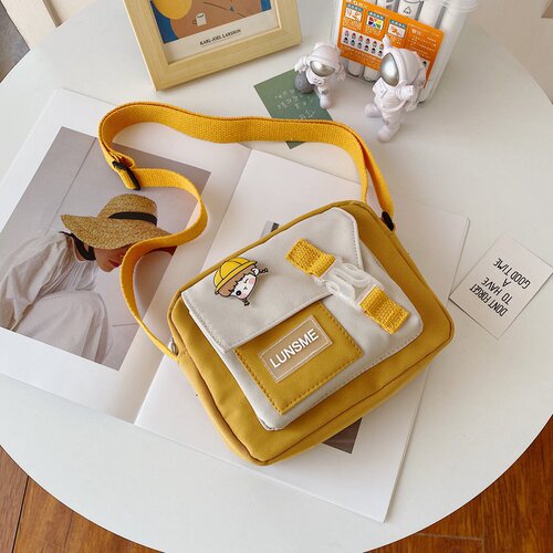 Cute canvas bag women's crossbody  new Korean version ins Japanese style Harajuku simple student literary shoulder bag