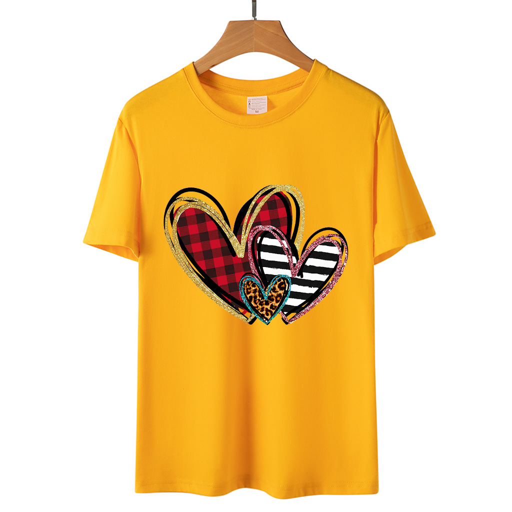 Unisex T-shirt Short Sleeve T-shirts Streetwear Heart Shape display picture 10