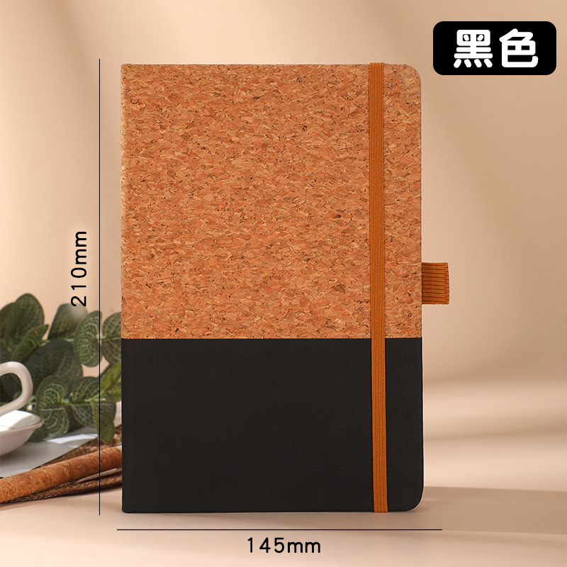 La caja de regalo del cuaderno de paja de trigo de comercio exterior transfronterizo se puede imprimir LOGO, costura ecológica, bloc de notas de corcho de algodón y lino