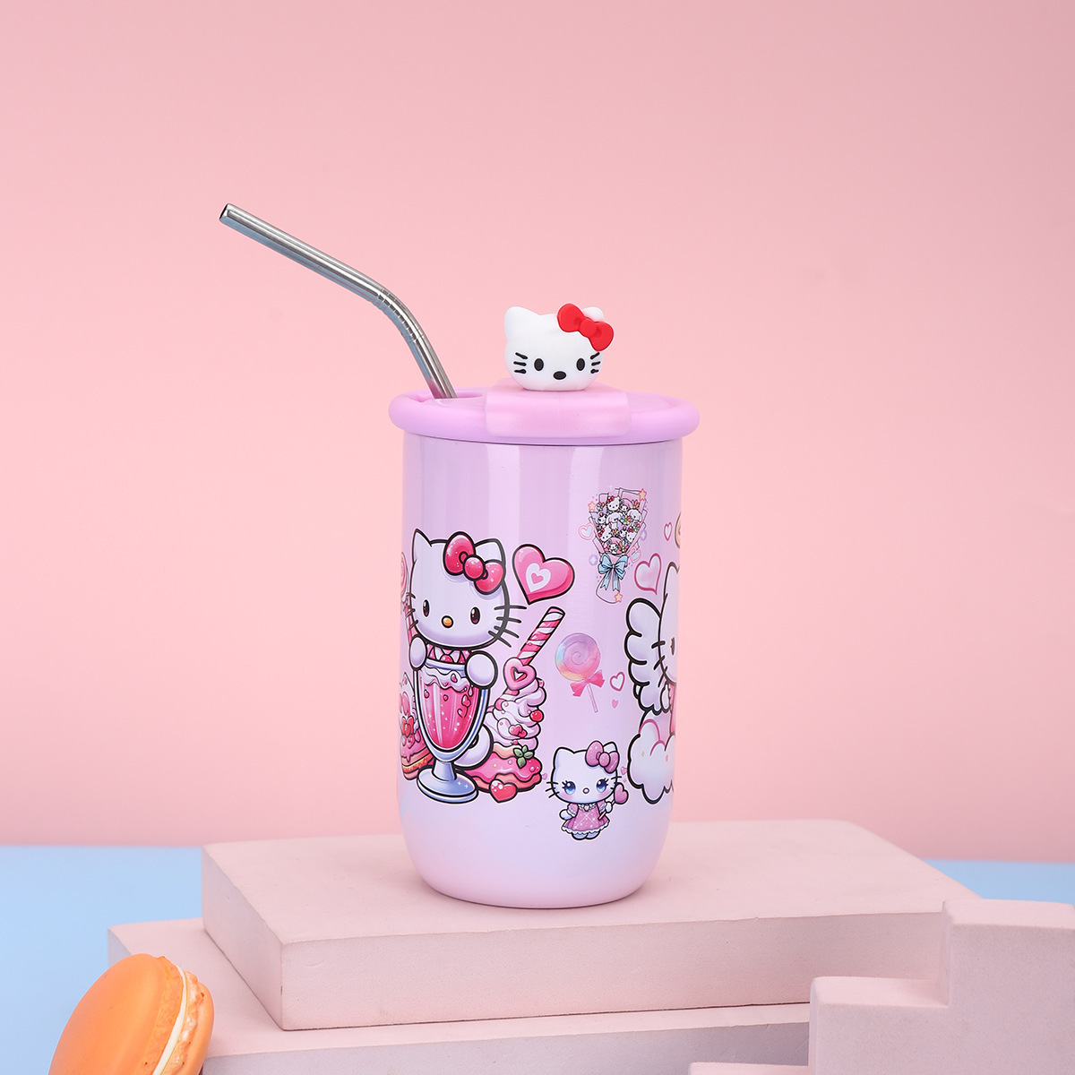 Taza de aislamiento de acero inoxidable diseñada para el sudeste asiático, taza de paja de diseño DIY, taza de agua de alto valor facial.