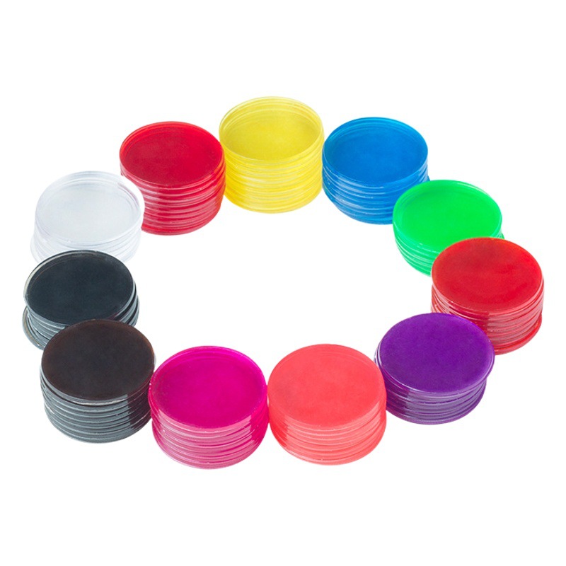 Transparent ten grid array plastic chip game accessories color chip chip diameter 19*2cm mm game currency