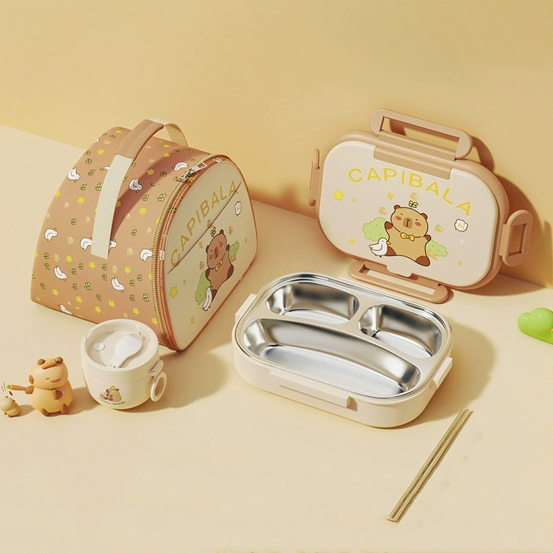Изолированный ланч-бокс для офисных работников, ланч-бокс для микроволновки 2025, новый ланч-бокс с капибарой, мультяшный ланч-бокс