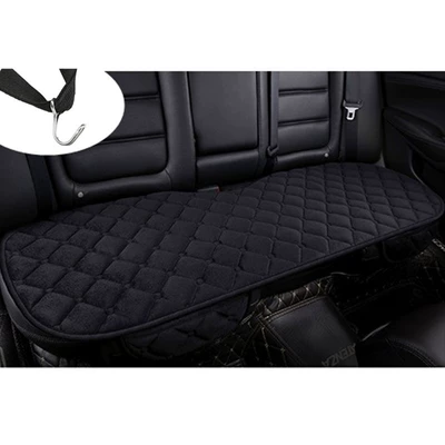 Winter supplies warm plush: Seat cushion, seat cover - diamond-plush-mysterious-black-with-pockets-and-hooks-for-the-back-row