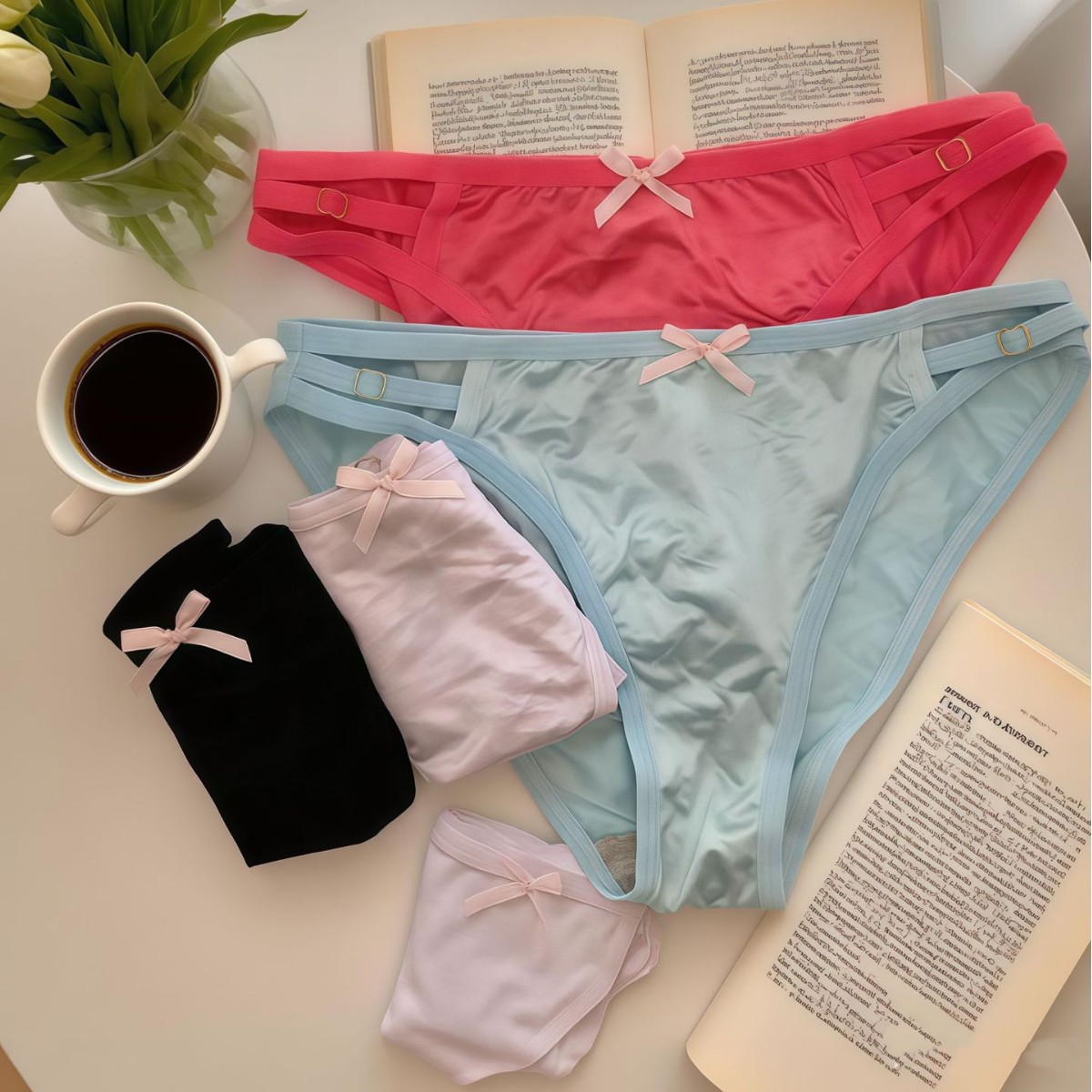 Cross-Border Foreign Trade European and American Size Women's Briefs Bow Breathable Simple Light Mid-Waist Underwear Women's Wholesale