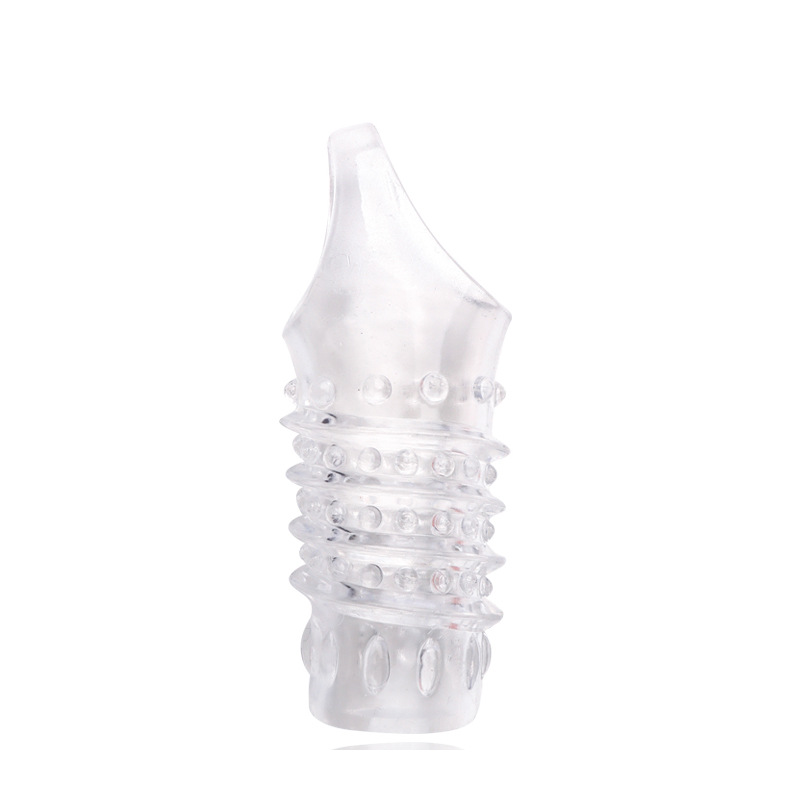 Wolf-Tooth Textured TPE Condom Sleeve, Thickened Delay Design, Transparent Adult Set — detail image 24