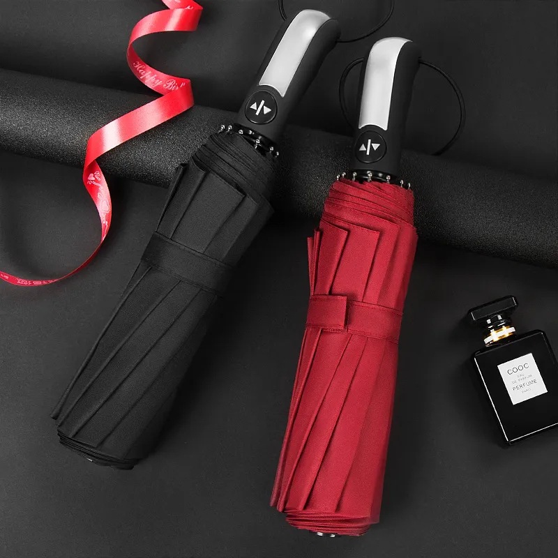 Paraguas plegables totalmente automáticos para hombres paraguas grandes sombrillas sol y lluvia logotipo personalizado fábrica mayorista