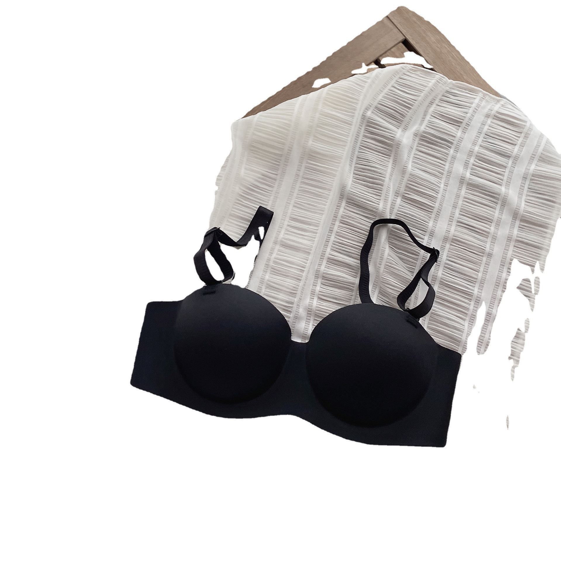 Jianmei estilo japonés color sólido brillante ropa interior pequeño pecho push up soporte superior cómodo transpirable ropa interior inalámbrica