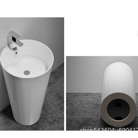 Integrado de pedestal lavabo de cerámica lavabo de baño de pie lavabo fabricante de ingeniería