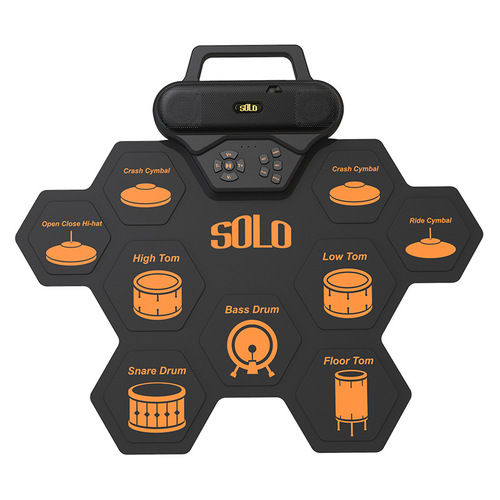 SOLO Desktop Drum Cross-border Portable Silicone Children's Rhythm Practice Drum with Speaker Game Hand Roller Electronic Drum