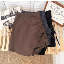 2025新款春季半身裙女高腰设计感褶皱抽绳系带a字裙显瘦包臀裙裤