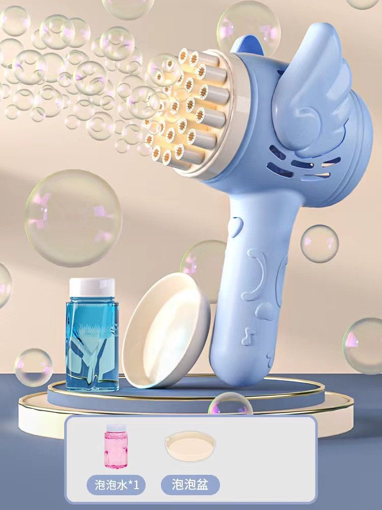 Popular 23-agujero Ángel burbuja máquina eléctrica Gatlin burbuja pistola niños juguete caja de mercado de noche al por mayor