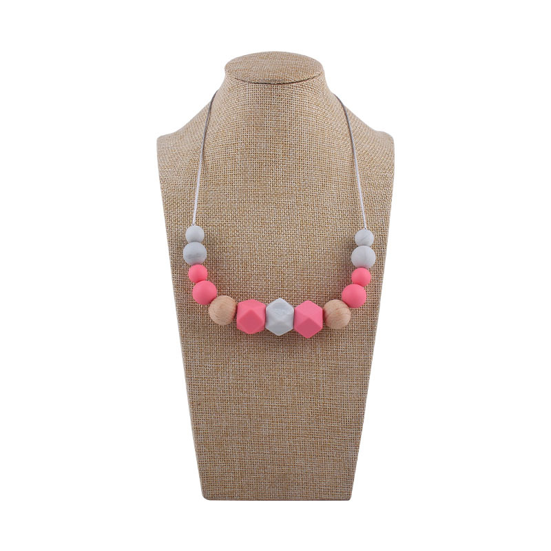 Comercio exterior Amazon nuevo silicona molar teether collar bebé teether palo masticable colgante collar