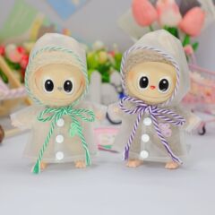 第一世代と第二世代のラブブベビー、レインコート着せ替え人形、防水フード付きジャケット、ラブブペンダントベビー服