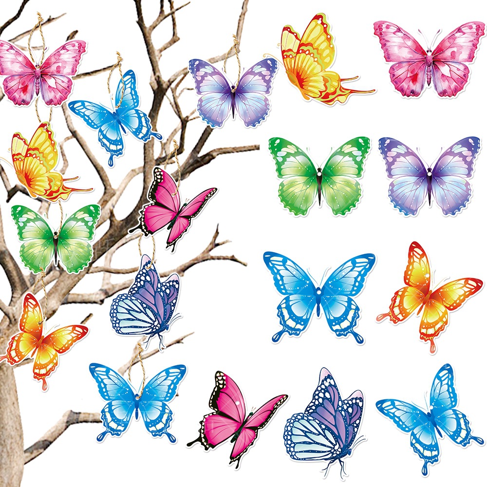Nuevo producto tema de mariposa decoración de fiesta colgante colgante primavera fiesta de cumpleaños suministros de decoración colgante de mariposa