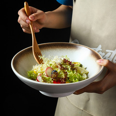 Japanese ramen bowl large size creative conical bowl trumpet bowl noodle bowl instant noodle bowl ceramic tableware soup bowl