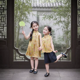 童旗袍;童民族服装;童马甲