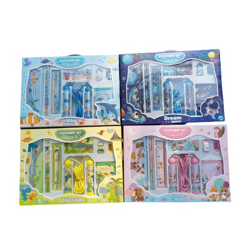 YOYO primary school students' Children's Day gift stationery set gift box gift bag with skipping rope kettle birthday gift animal space