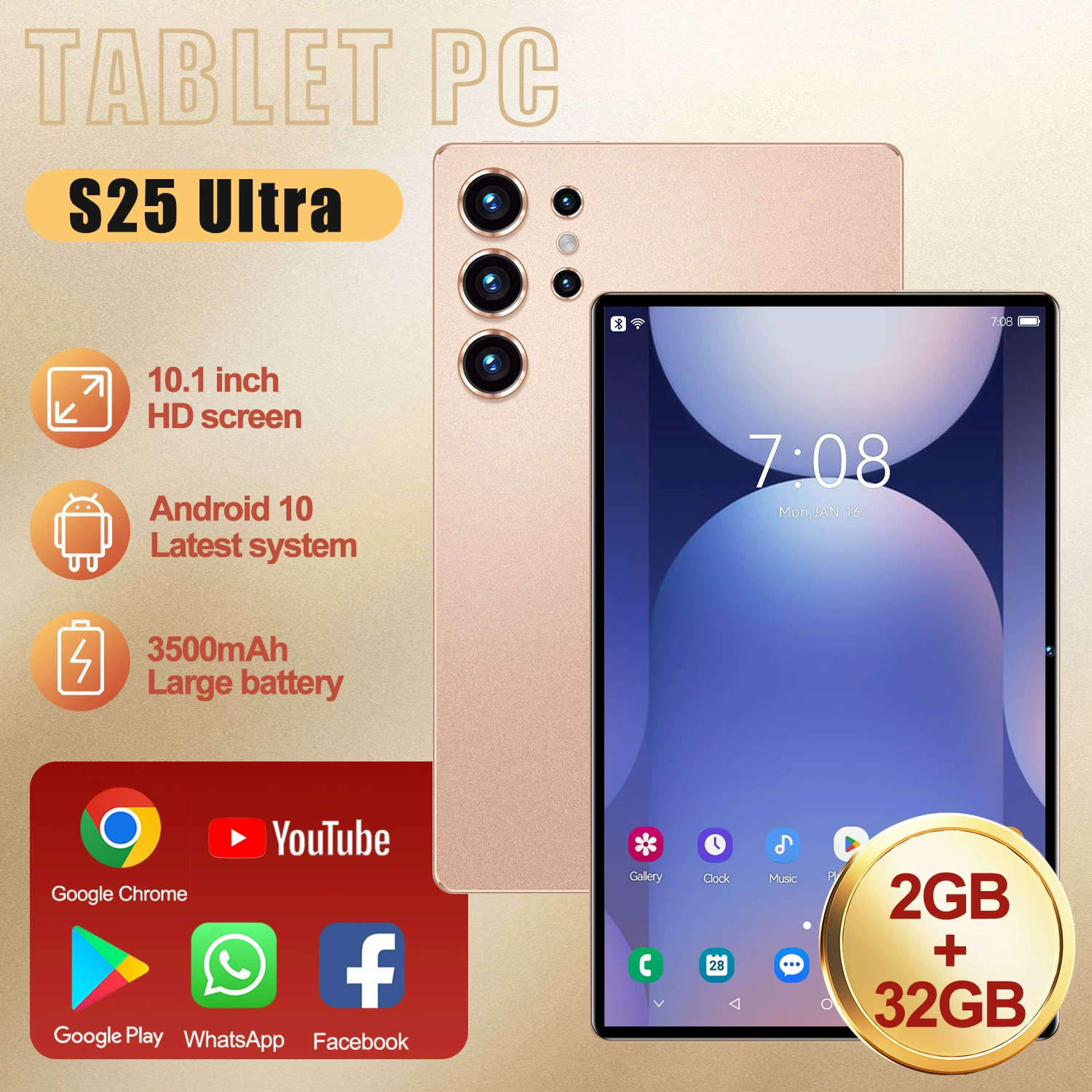 Торговля через границу, планшетный ноутбук, S25, 10.1 дюйма, 32 ГБ, Android