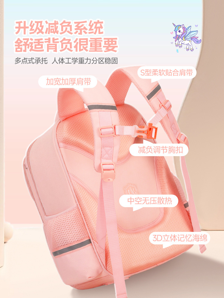 Shaodong Factory nueva mochila escolar para niños, mochila escolar para estudiantes de primaria, grado 1-3-6, mochila de dibujos animados de reducción de carga impermeable