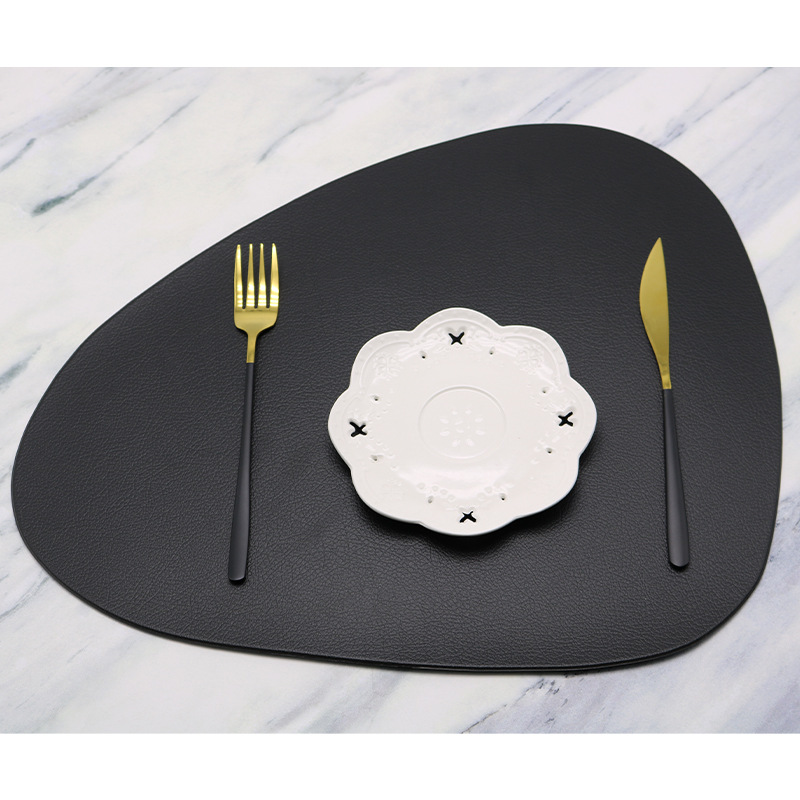 De estilo europeo de textura de cuero occidental mantel lavable gota-tipo aislado estera de mesa transfronteriza al por mayor placemat Toalla de mesa de montaña