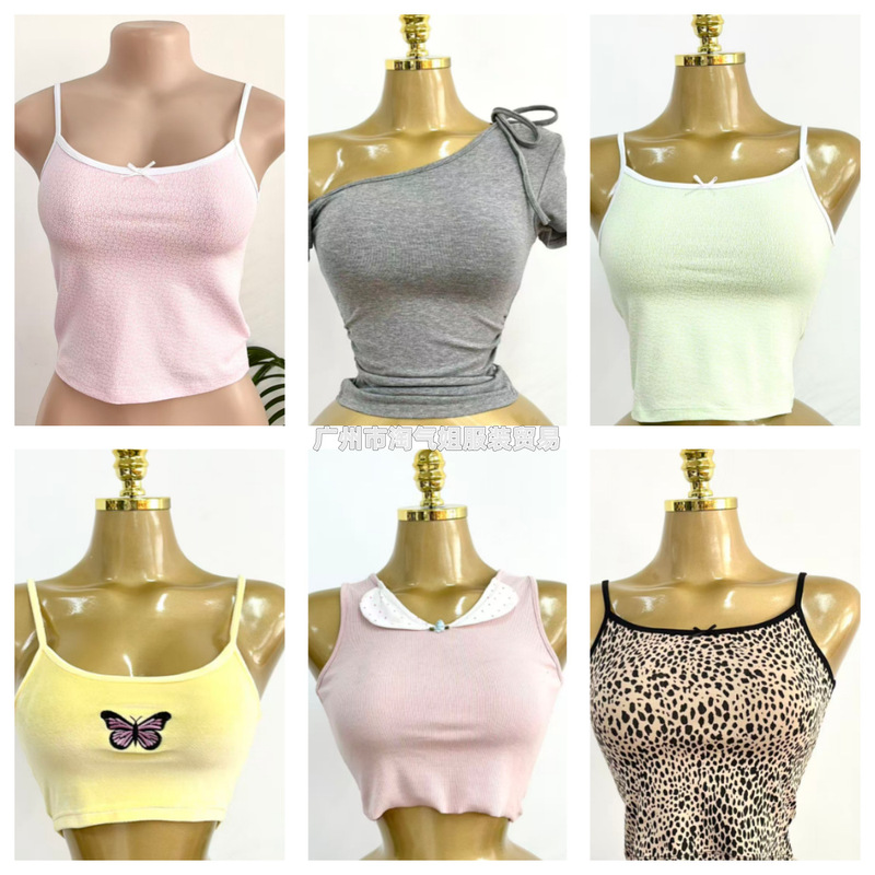 New Fashion Sexy Women's Summer Tank Tops for Shopping, Assorted Styles, Slim Fit Leopard Print, In-Stock Warehouse Clearance