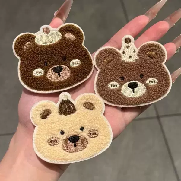 Cute Hat Bear Seamless Velcro Hair Accessories Simple Seamless Girl Hair Sticky Hair Accessories