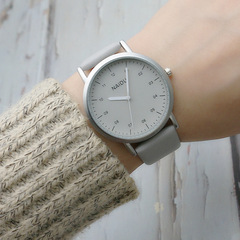 College style frosted shell boys and girls watch belt fashion student watch forest style quartz watch for boys and middle school students