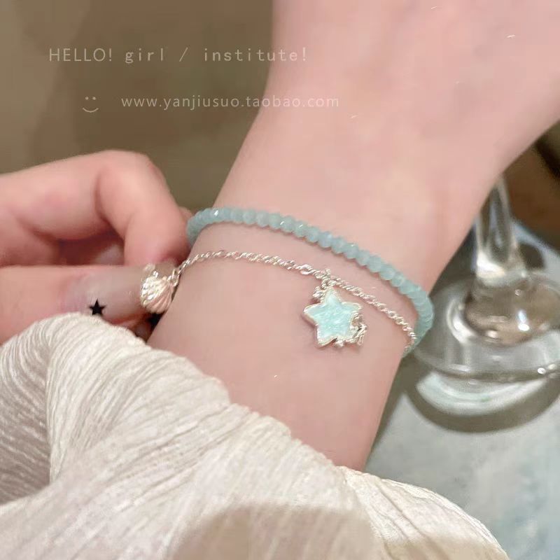blue small design sophisticated beaded bracelet