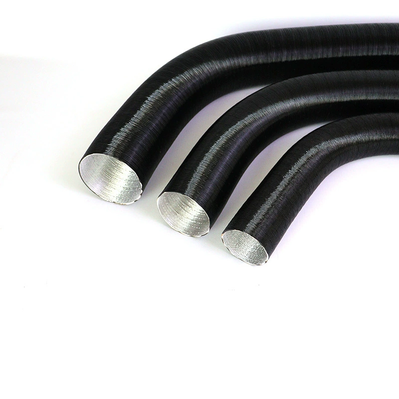 Волнистая труба для подачи воздуха Горячая воздухозаборная труба для впуска воздуха Черная трубка для стоячих нагревательных принадлежностей с теплоизоляцией алюминиевой фольги