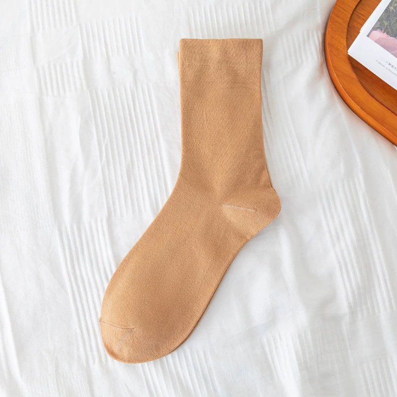 无 Summer thin white knee socks for pregnant, mid-length
