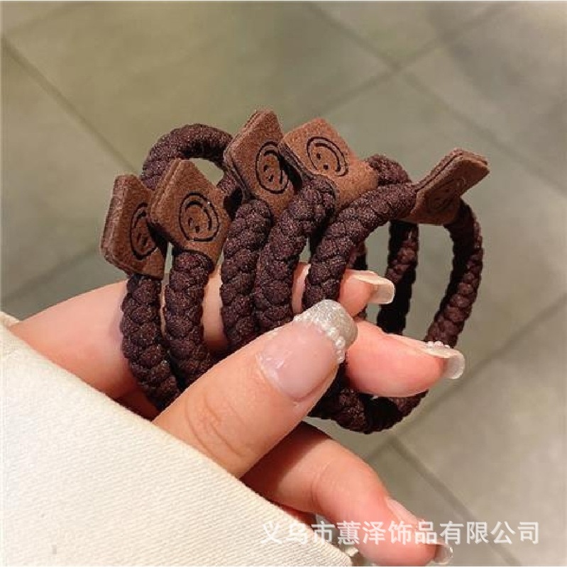 寒色系高弾力ヘアリング手作り編みヘアロープ少女ポニーテール輪ゴムシンプル風ヘアロープファッションヘアアクセサリー|undefined