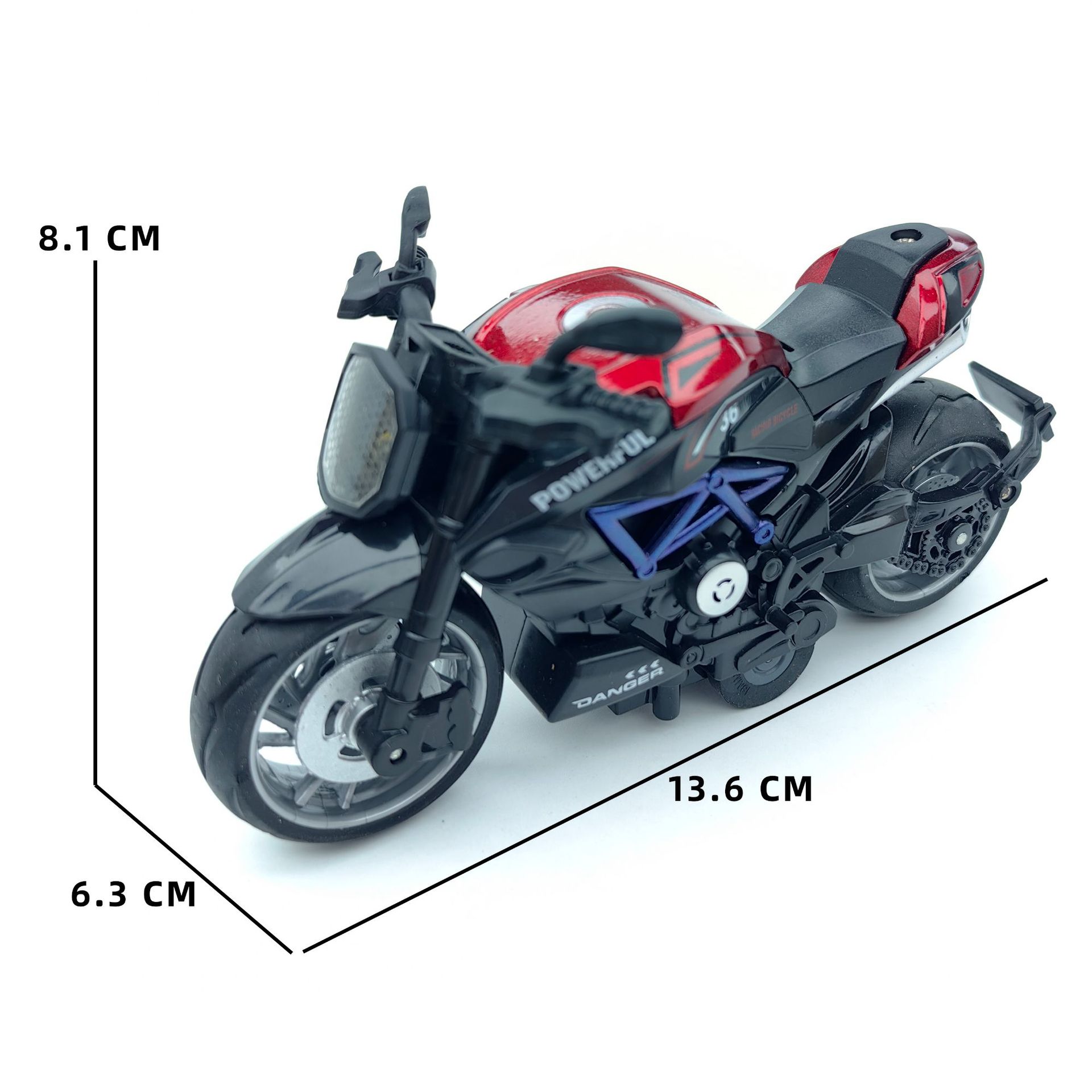 仿真合金摩托车模型惯性车玩具男孩儿童玩具汽车摆件礼物跨境专供
