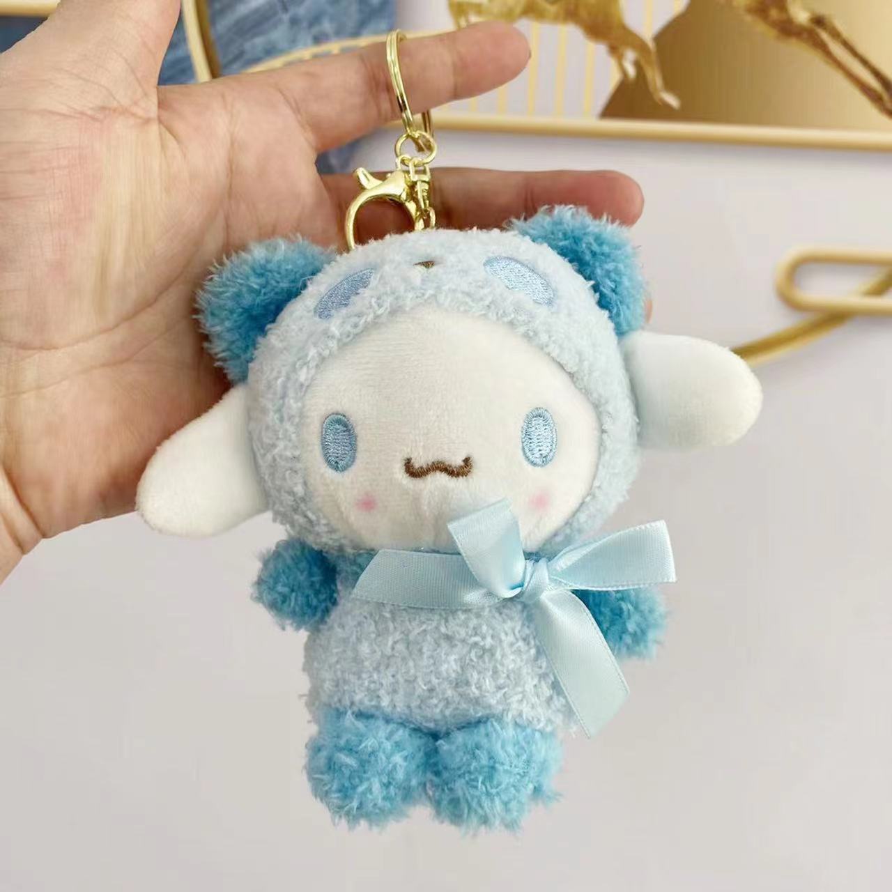 Colgante de felpa sanliou yugui perro llavero accesorios muñeca coolomi muñeca regalo juguete