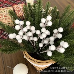 越境シミュレーション発財果緑植クリスマスツリー花輪装飾品7叉白い雪花ベリークリスマス部品